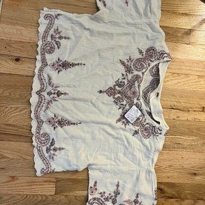NWT Free People Embroidered Blouse